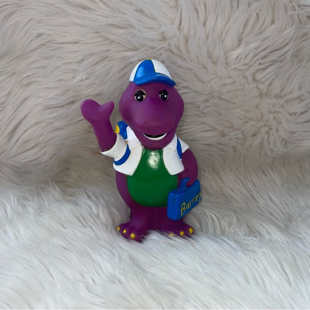 Vintage 90’s Barney The Purple Dinosaur PVC Piggy Bank Story Time Back 2 School